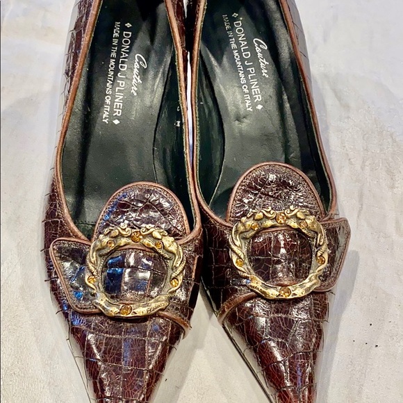 Sandales En Cuir Donald Pliner - Taille US 9 - Marron - Semelle Compensée - Fabriqué En Italie - Occasion Excellent état